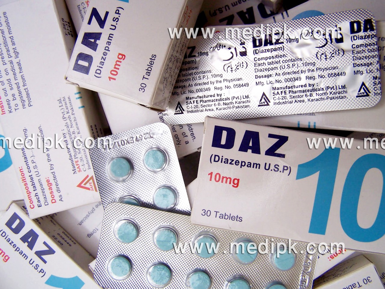 Daz (Diazepam) 10mg by safe pharma 10 Tablets / Strip